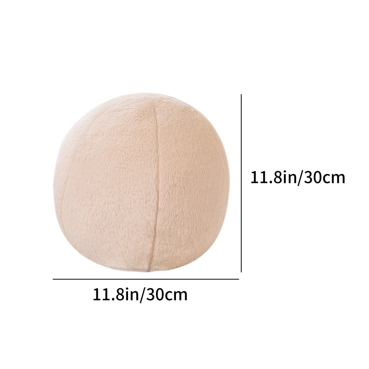 11.8 inch Ball Pillow Nordic Round Throw Pillows Boucle Ball Pillow Sphere Shaped Pillow Round Decorative Pillow for Couch, Sofa, Bedroom Beige