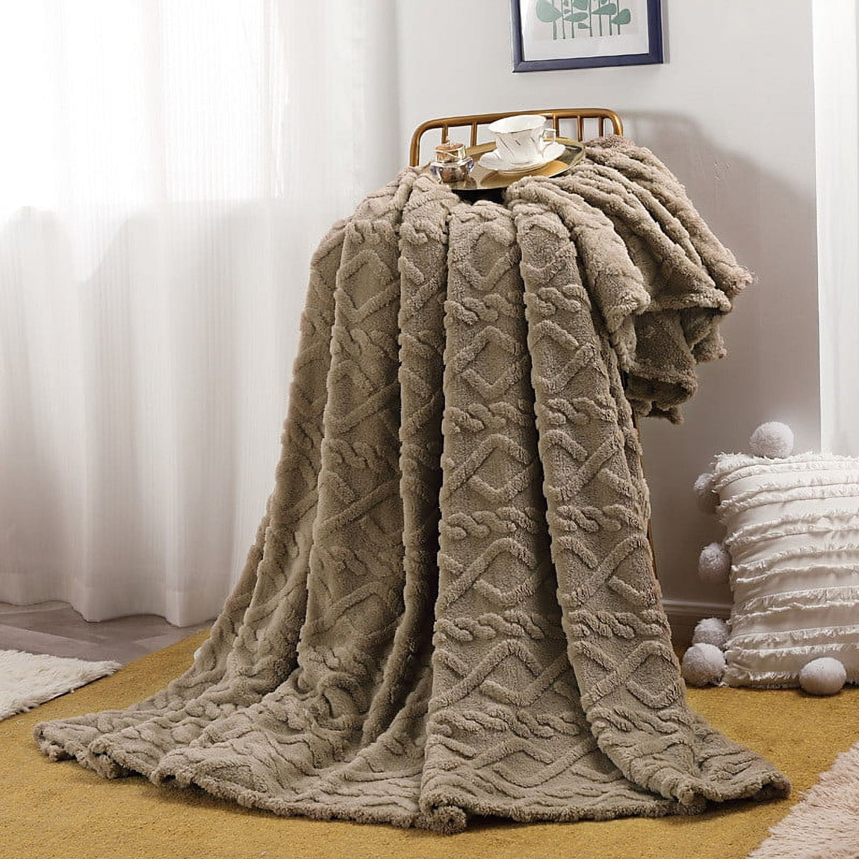 Warm Blankets for Winter, Winter Blankets Queen Size,King Blankets for The Bed, Winter Blankets Queen Size,Super Soft Throw Blankets, Silky Flannel Fleece Bed Blanket Coffee