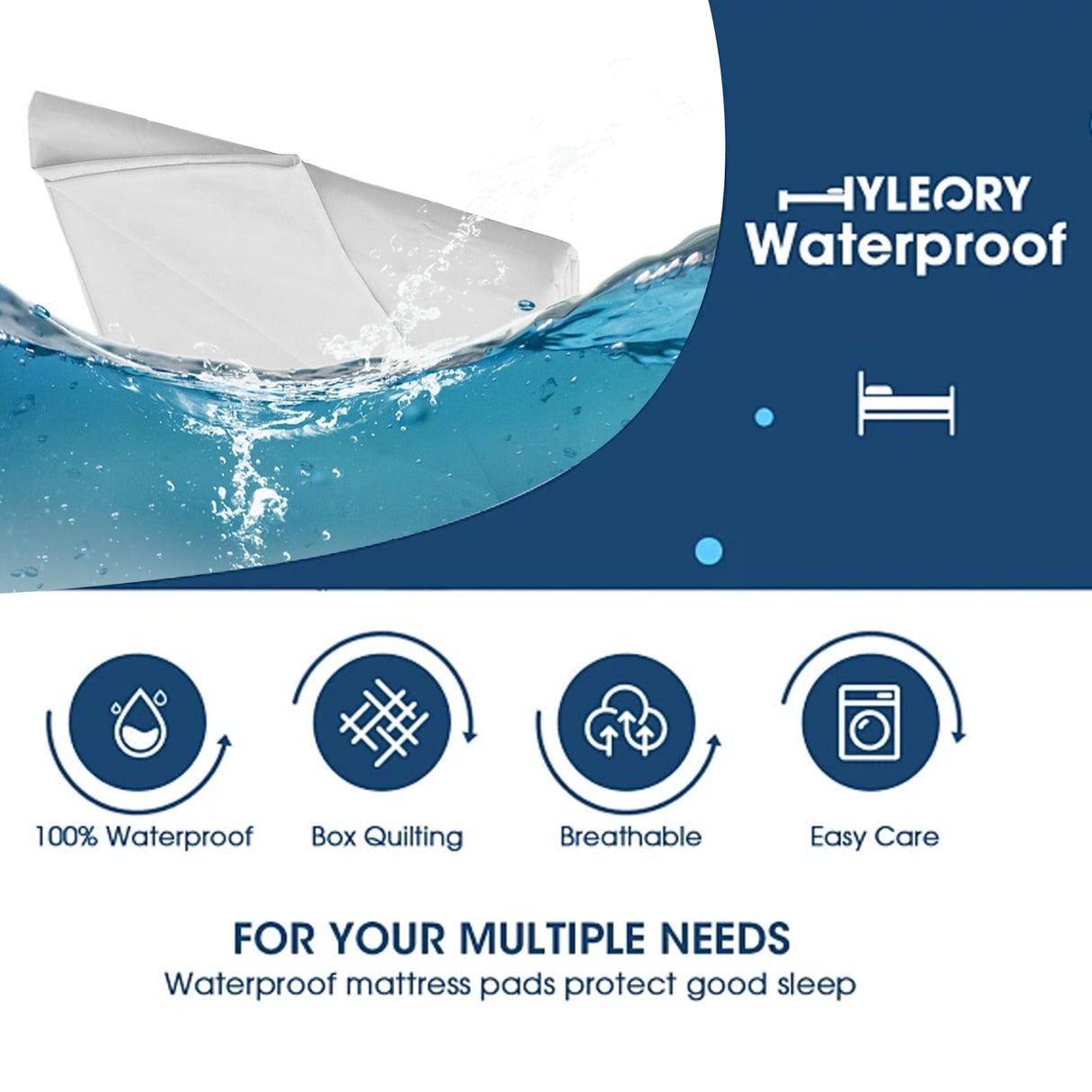 Waterproof Bed Flat Sheet ,Best Season Cotton Sheet-Long Staple Cotton Sheets Set, Soft Cotton Bed Sheets,Reusable Washable Mattress Protector Sheet, Furniture Cover for Bedding,Couch White