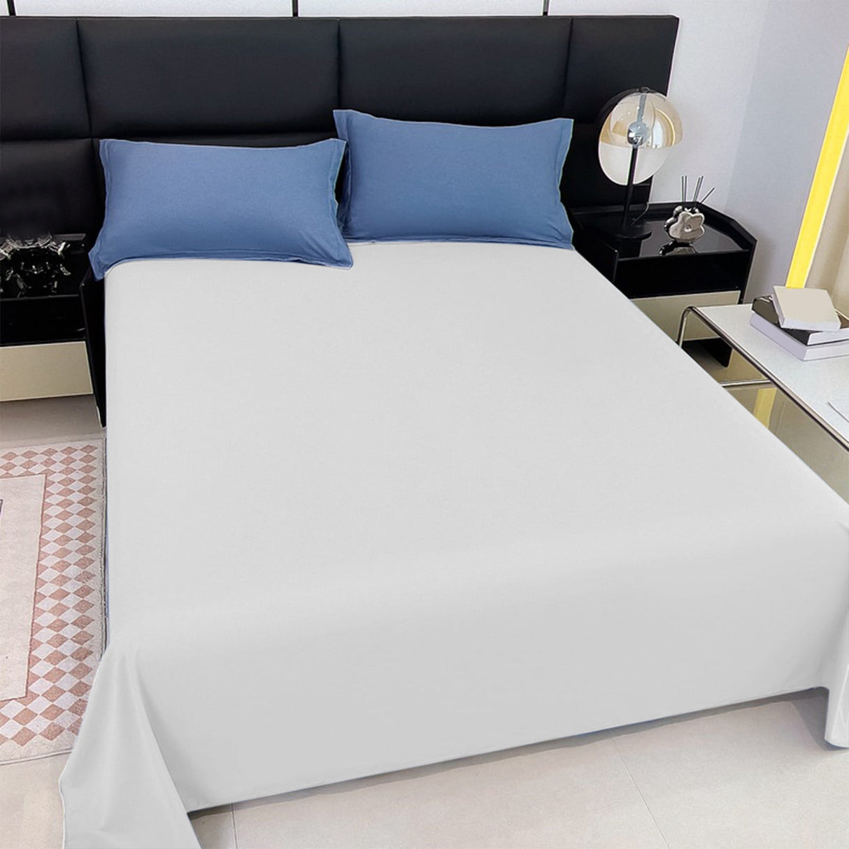 Waterproof Bed Flat Sheet ,Best Season Cotton Sheet-Long Staple Cotton Sheets Set, Soft Cotton Bed Sheets,Reusable Washable Mattress Protector Sheet, Furniture Cover for Bedding,Couch White