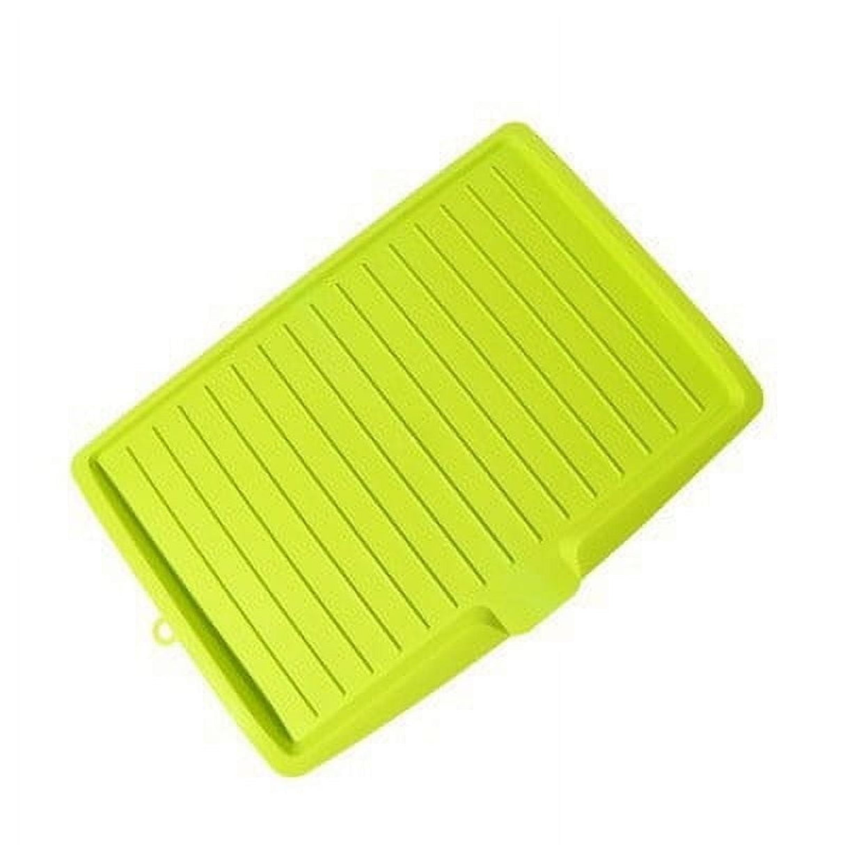 Dish Drain Board with Side Drop - Kitchen Utility Draining Board, Drain Rack, 17.5x12 Inch Kitchen Drying Tray | Heat-Resistant Drip Rack for Quick Drainage and Easy Storage, Drying Dish Rack Tray Green
