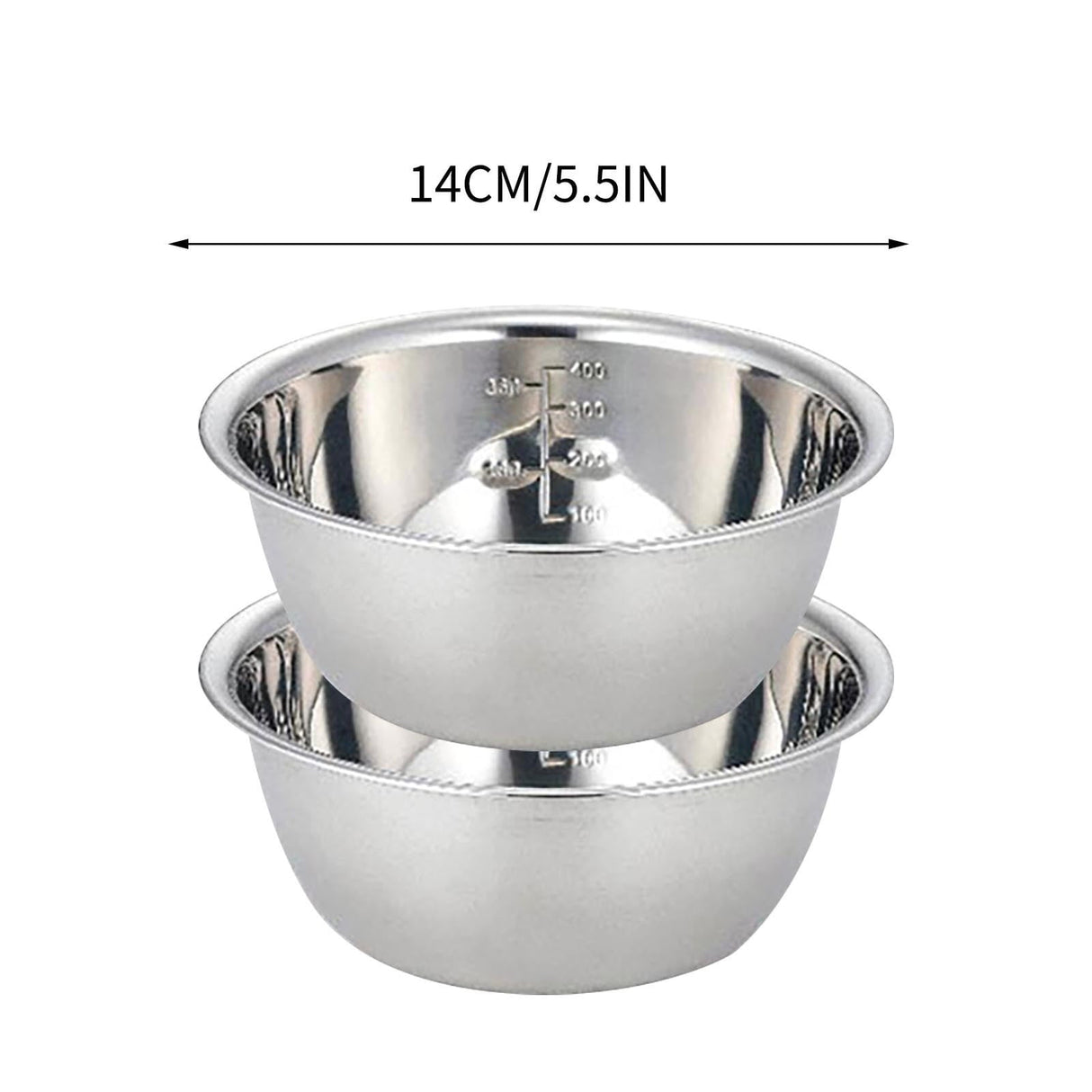 Thickened Stainless Steel Mixing Bowl - Salad Bowl, Metal Bowls, Stainless Steel Basin, Heavy Duty Deeper Edge Mirror Finish Dishwasher Safe Bowl, Metal Bowls,Stainless Steel Basin, Water Basin 14CM 400ml