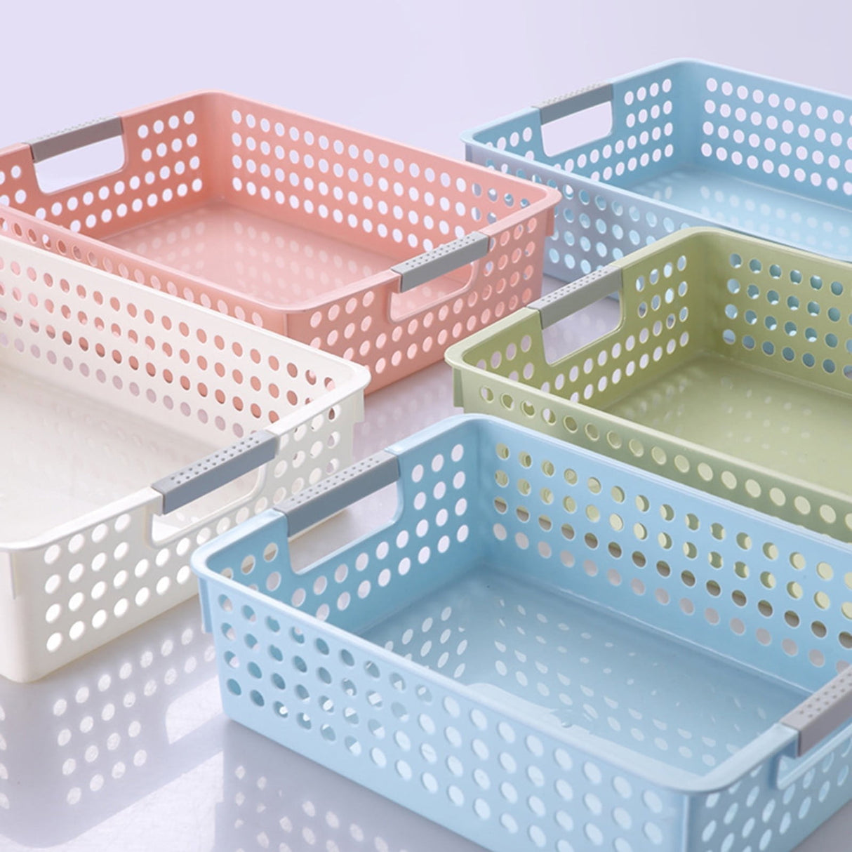 A4 Paper Trays with Grip Handles, 10.43x6.77x2.87"Heavy Duty Book Baskets for Library, Drawers, Office, Home, Desk, Turn in Trays, Plastic Storage Baskets (White/1 Pcs) 10.43" x 6.77" x 2.87" Green