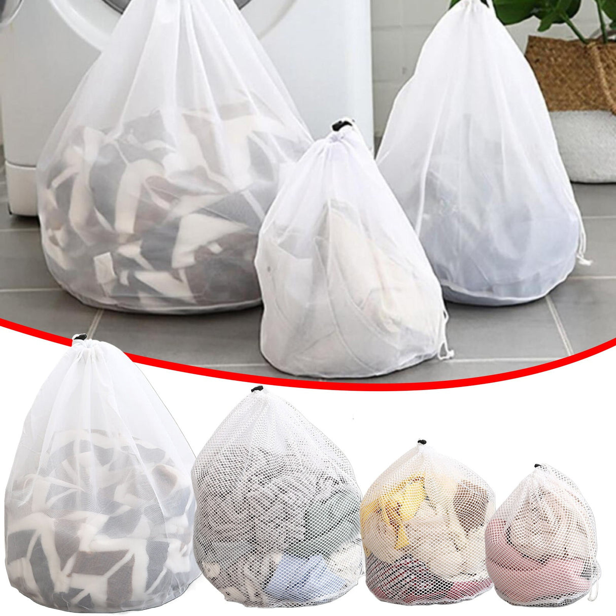 1 Pack Large Laundry Bags,Heavy Duty Diamond Mesh Laundry Bags with Drawstring Closure, Large Laundry Hamper Liner, Washable Laundry Essentials for Travel, Sports, Dorms,White (19.6in) 31.4in
