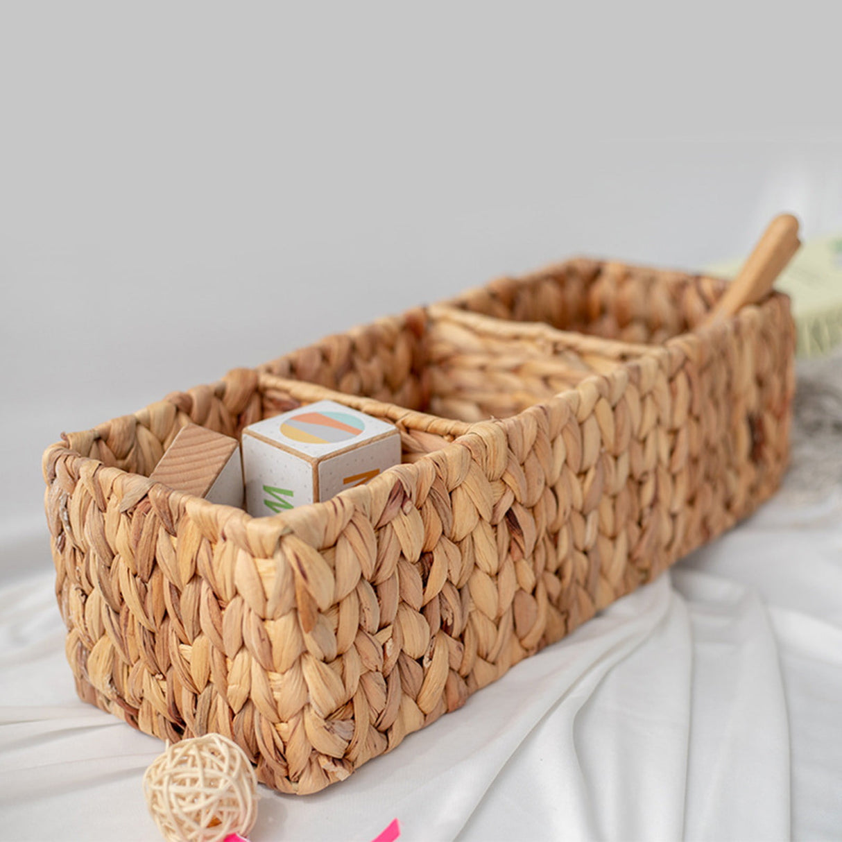 Cotton Woven Basket with PU Leather Handle, Clothes Toys Candy Gifts Cotton Rope Organizer, Living Room Basket Bathroom Shower Storage Laundry Basket, Dog Cat Bed, Fall Basket, 11.02x8.66x4.33 16.93" x 6.69" x 5.12" Khaki
