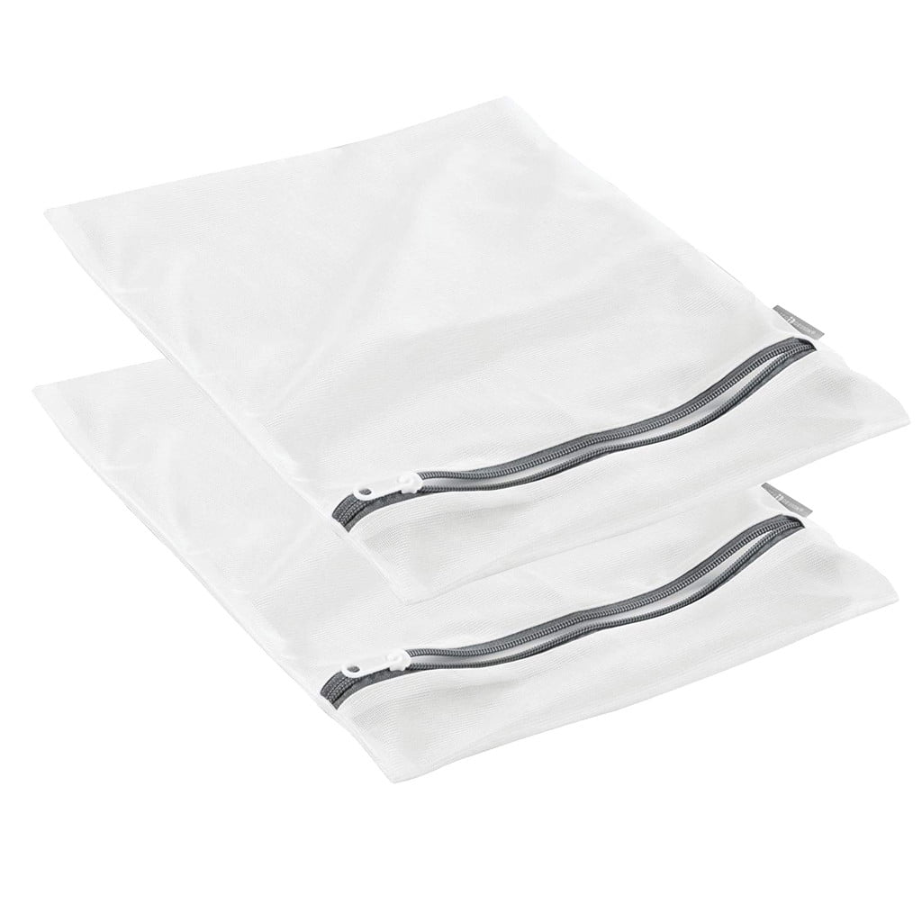 2 Pack 12" x 15" Laundry Mesh Net Washing Bag for Clothes bra Lingerie Socks Underwear,2 Pack Thickened Fine Mesh Gray Zippered Laundry Bags,Protective Wash Bags for Clothes,Laundry Mesh Bags 16" x 19"