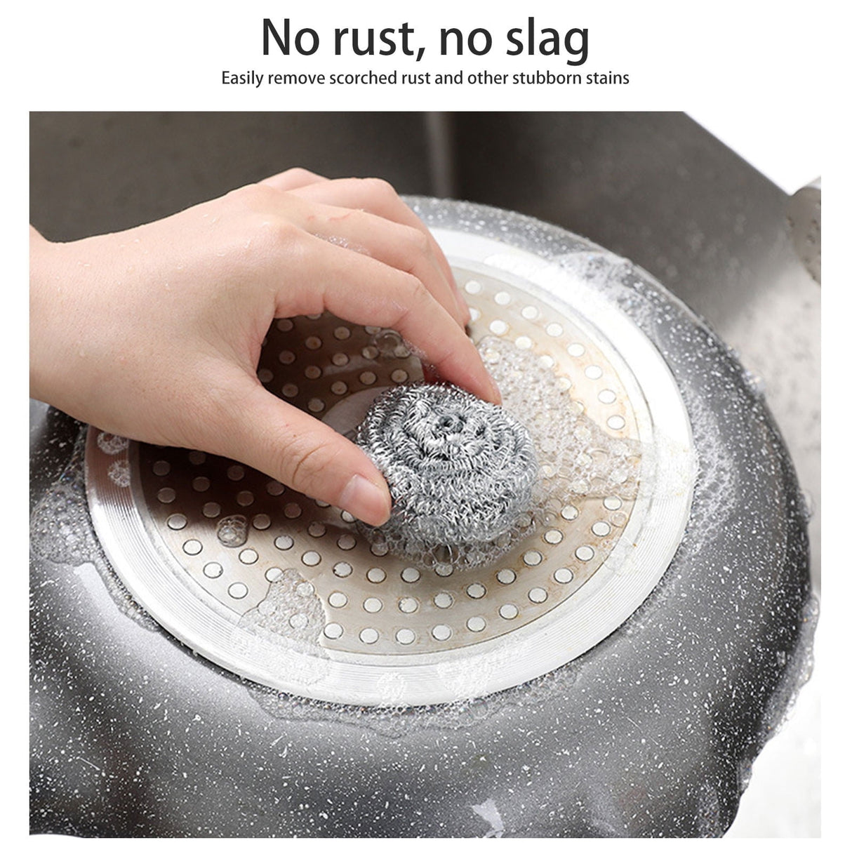 6Pcs Stainless Steel Scrubber,Heavy-Duty Curled Flat Wire Scouring Pad,Steel Wool Scrubber Pads For Cleaning Dishes, Pans, Pots, Ovens, Grills, Sinks - Stainless Steel Scrubbers For Kitchen 6pcs