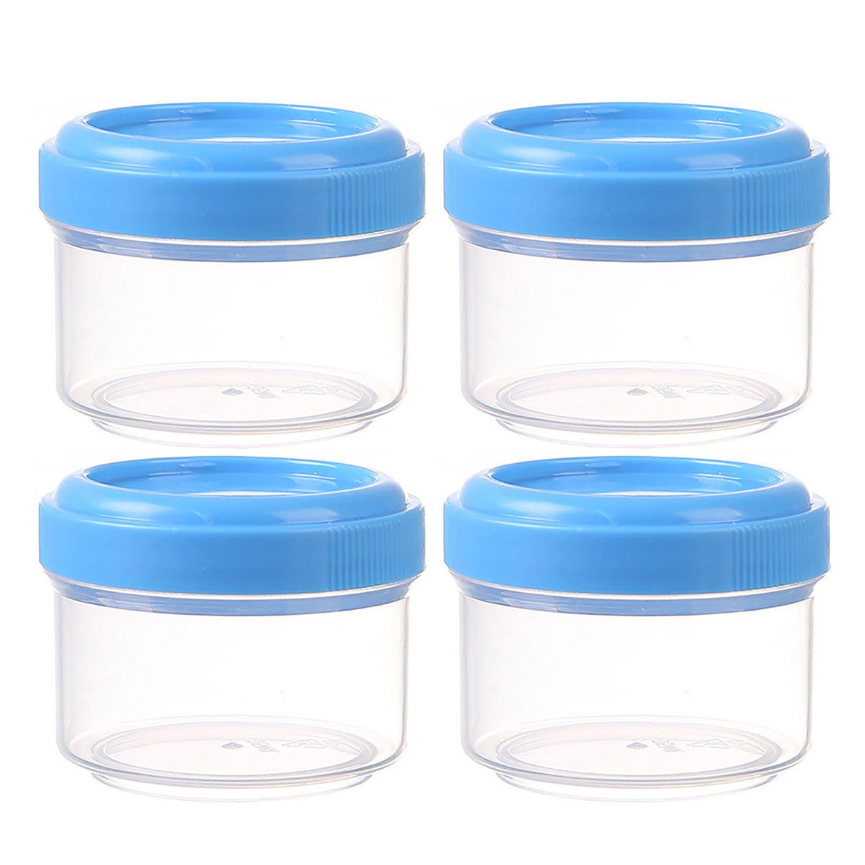 4Pcs Clear Plastic Jars With Lids,Small Plastic Storage Jars With Screw On Lids,Mini Wide-Mouth Refillable Storage Containers,Empty Round Containers For Candy,Beads,Lotion,Food Storage,Red Orange