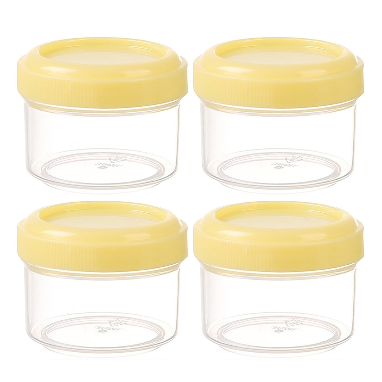 4Pcs Clear Plastic Jars With Lids,Small Plastic Storage Jars With Screw On Lids,Mini Wide-Mouth Refillable Storage Containers,Empty Round Containers For Candy,Beads,Lotion,Food Storage Red
