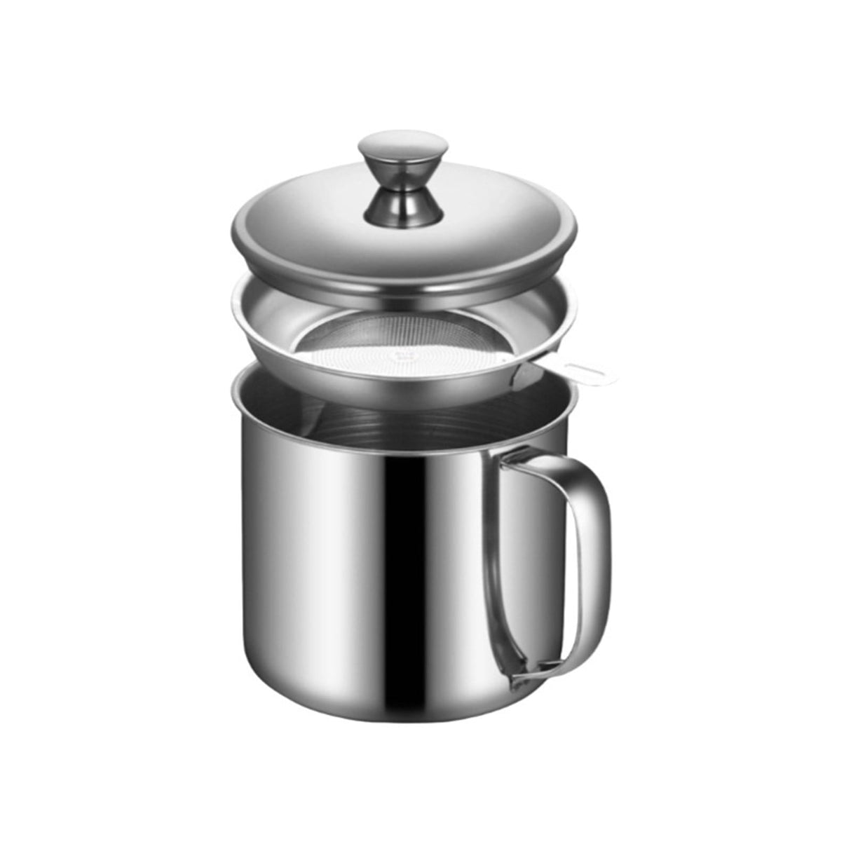 Cooking Oil Container With Strainer,37Oz Stainless Steel Oil Container,Pot Fat Storage With Lid,Grease Container For Kitchen,Easy Grip Handle Suitable For Storing Frying Oil And Cooking Grease 37 oz