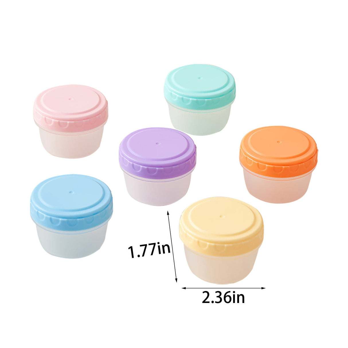 6Pcs 2Oz Small Containers With Lids,Reusable Plastic Storage Jars For Snack And Puree, Salad Dressing Container To Go, Storage Containers, Freezer Food Containers, Dishwasher Safe,Bpa Free,6PCS 30PCS