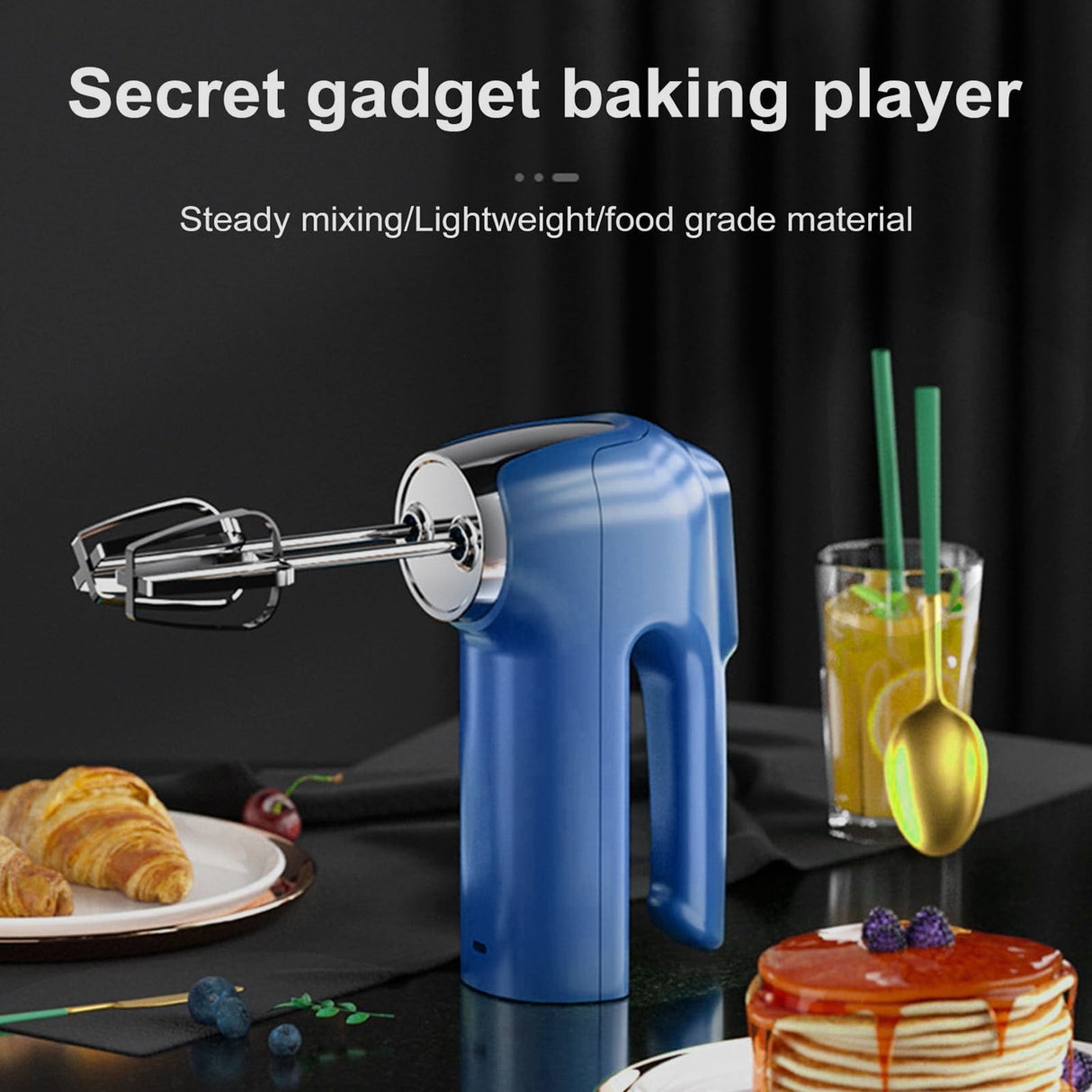 Powerful Hand Mixer, 3-Speed Hand Held Mixer for Baking, Lightweight Stainless Hand , Kitchen Mixer for , Cookies, 1 Pcs, 7.2x4.72 7.2" x 4.72" Blue