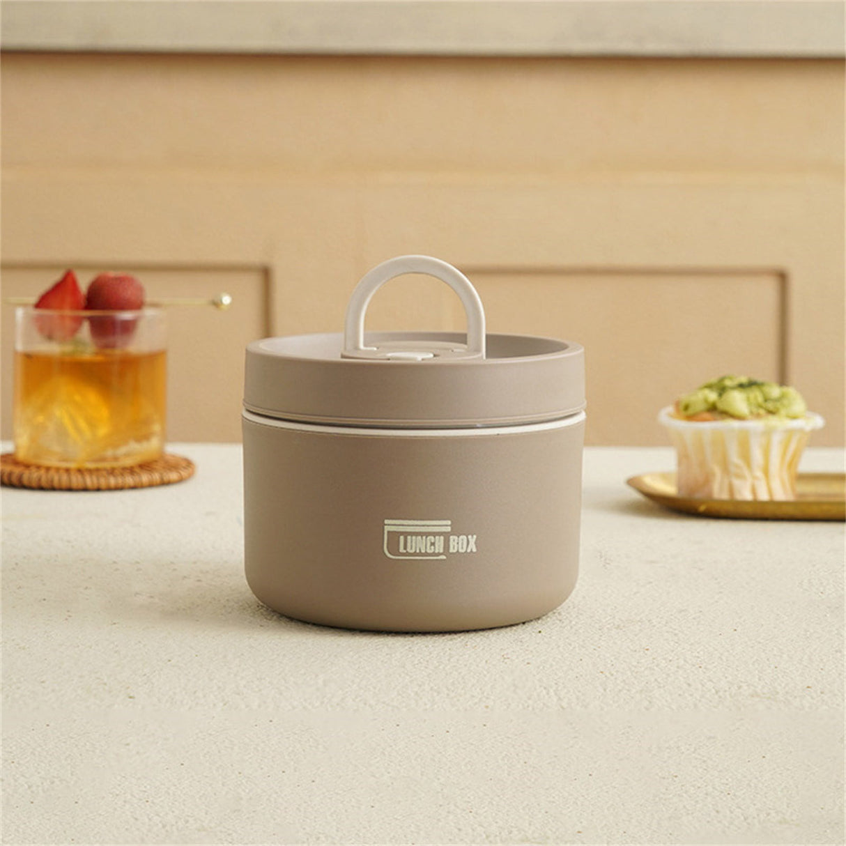 Insulated Lunch Box,Thermo Food Jar for Hot Food,Lunch Containers Wide Mouth Vacuum Insulated Stainless Steel Leakproof Lunch Box,Portable Stainless Steel Food Container,Thermal Food Container 420 mL Brown