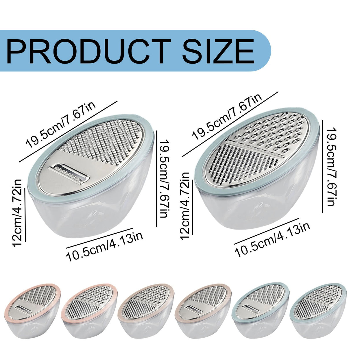 Cheese Grater With Containe,Vegetable Slicer,Stainless Steel Graters,Multi Purpose Graters For Kitchen,Stainless Steel Cheese Shredder,Potato Slicer,Cheese Shredder,Kitchen Gadgets,(A,4.13x7.67 in) A