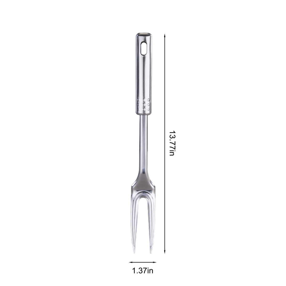 13-Inch Two Pronged Steak Fork Made of 304 Stainless Steel,Heavy Duty for Carving and Serving Meat,Comfortable Long Handle for Grilling and BBQ,Elegant Addition to Kitchen Utensils.