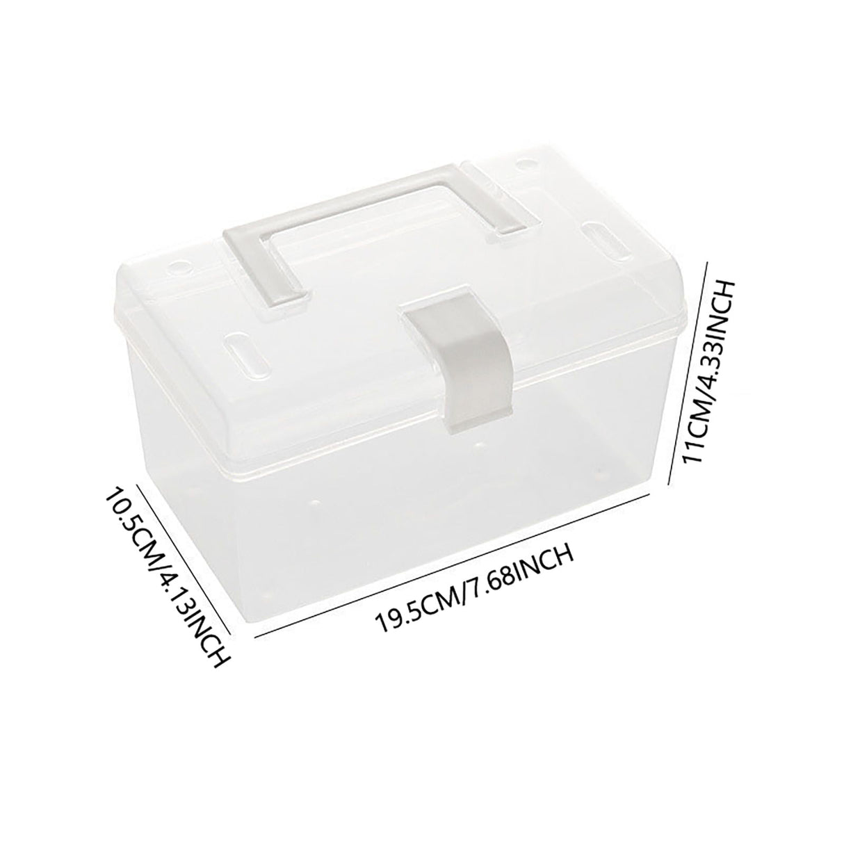 Plastic Storage Bins With Lid and Handle, Plastic Latch Storage Box, Stackable Storage Container, Small Plastic Storage Basket, Cute Organizer Box for Home, Office, 1 Pcs, 7.68x4.13x4.33 7.68" x 4.13" x 4.33" Clear
