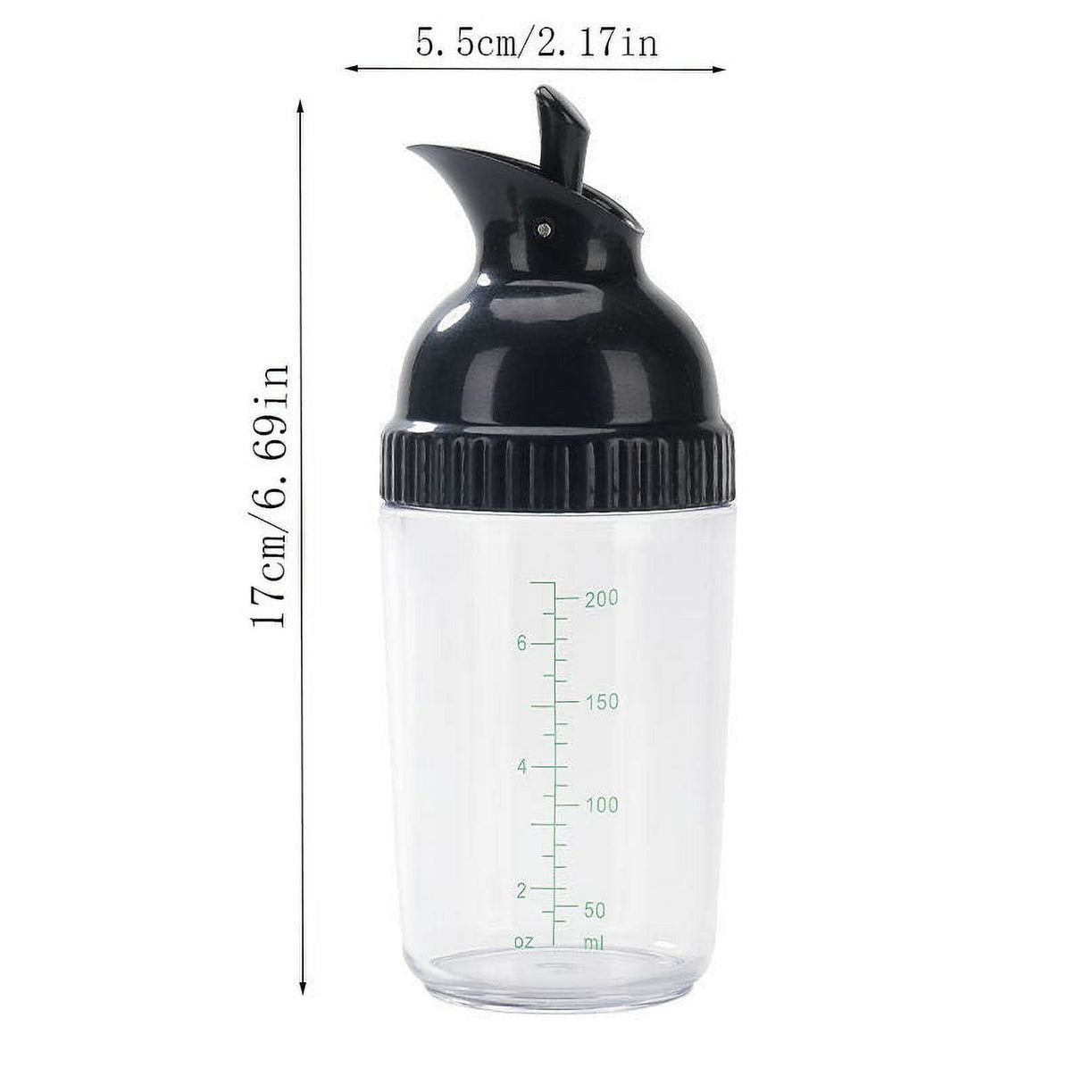 CCMAOLU Salad Dressing Shaker Container,Leak Proof Kitchen Bottle with Dripless Pour & Soft Grip,BPA Free Plastic Design for Sauces,Oil & Homemade Dressings,Easy Cleaning & Operation Black
