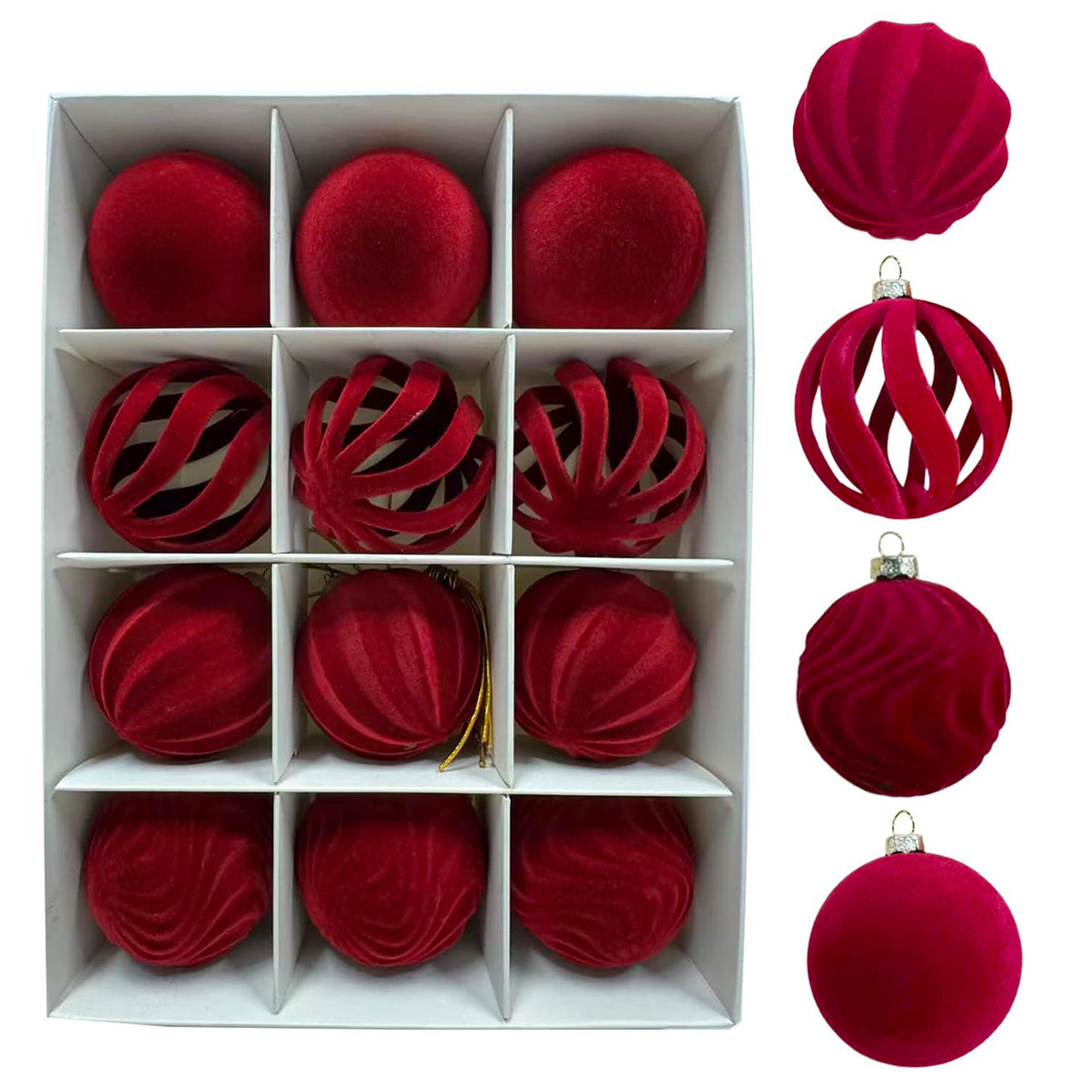 Velvet Christmas Baubles for Tree Decorating, Shatter-Resistant Festive Ornaments with Soft Fabric Finish for Home Decor