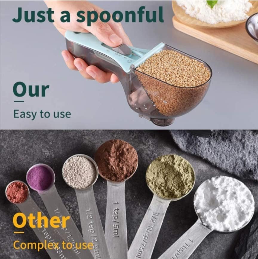 Measuring spoons - Measuring scoops - Adjustable measuring scoop - Measuring cup - Kitchen utensils - Baking utensils - Kitchen accessories - Teaspoon - Tablespoon - Coffee scoop - Dosing - Measuring - Baking utensils - Measuring spoon set - Blue - 3 piec