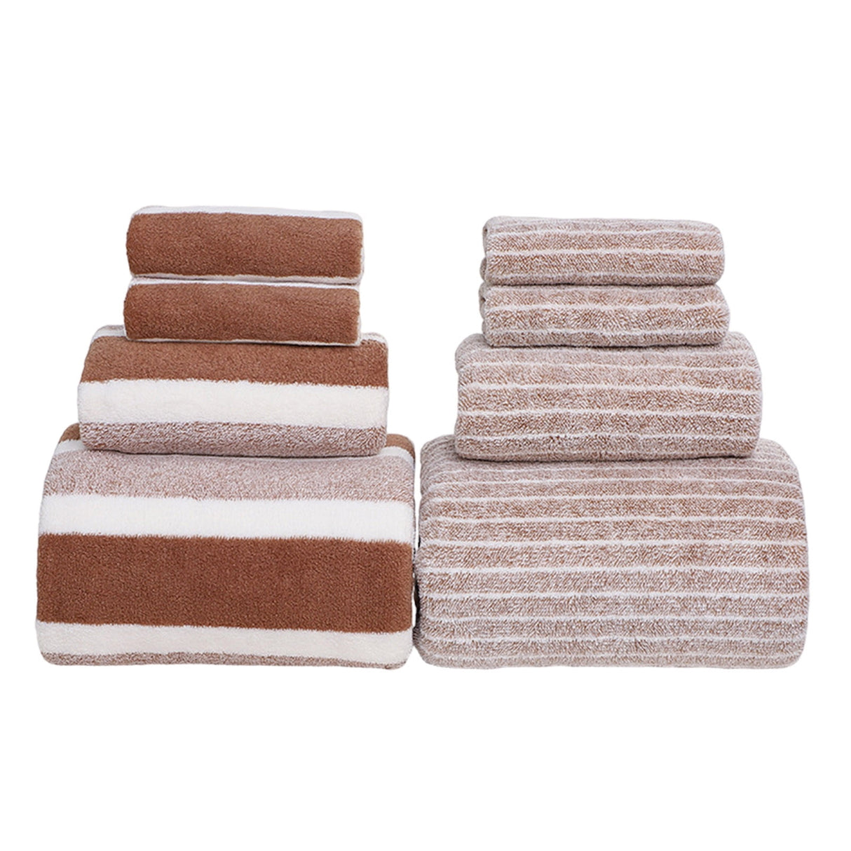 Clearance 8 Pack Plush Absorbent 100% Cotton Bath Towel Set, 2 Bath Towels 4 Hand Towels 2 Washcloths, Luxury 8 Piece Towel Set for Bathroom SPA Gym, Family Bath Towel Set Coffee