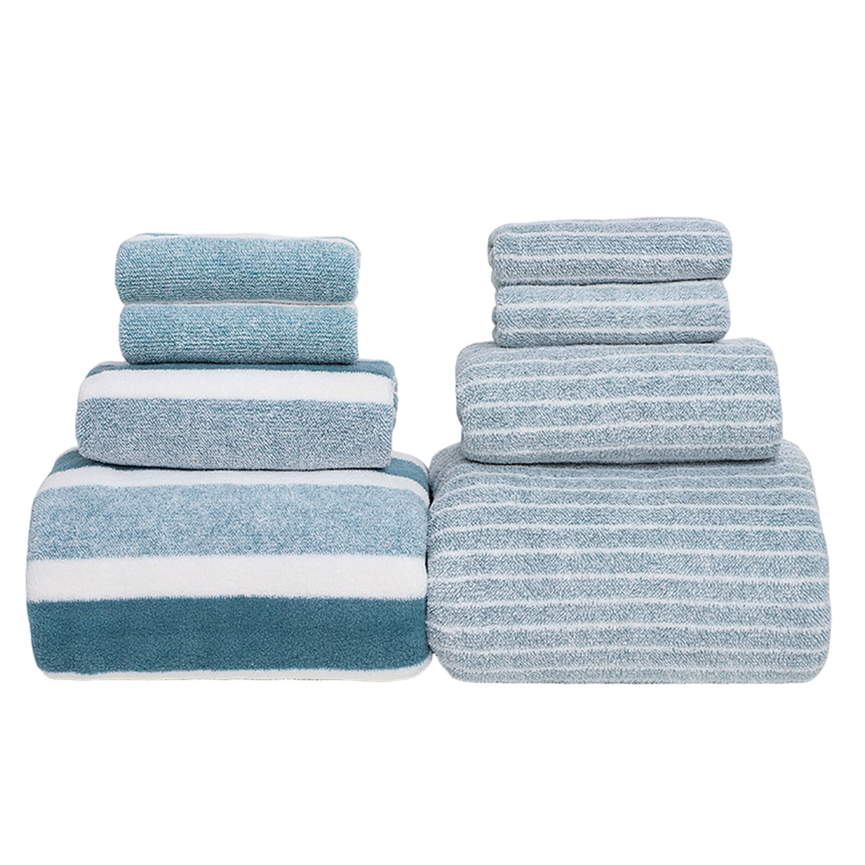 Clearance 8 Pack Plush Absorbent 100% Cotton Bath Towel Set, 2 Bath Towels 4 Hand Towels 2 Washcloths, Luxury 8 Piece Towel Set for Bathroom SPA Gym, Family Bath Towel Set Green