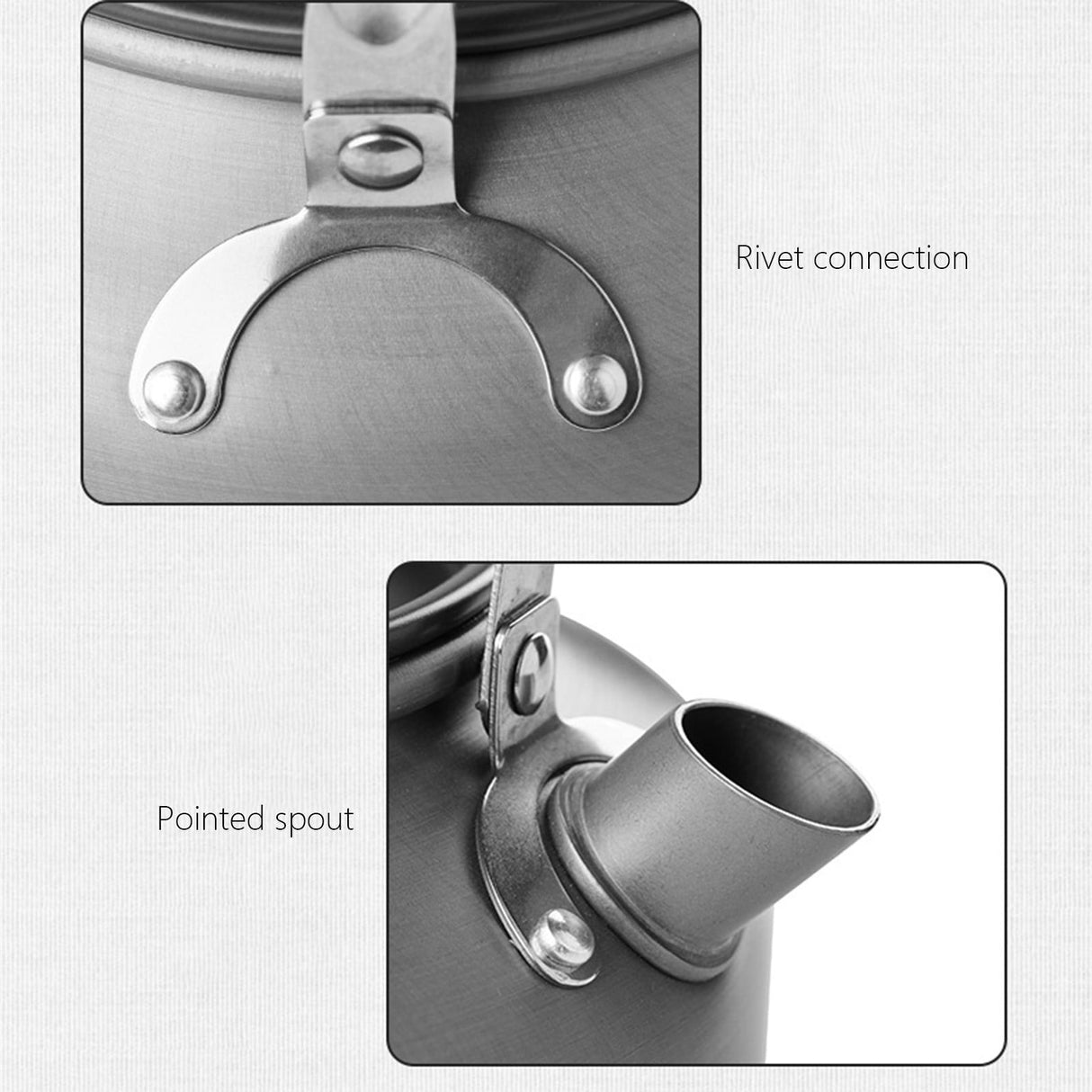 Camping Kettle, Stainless Steel Teapot, Whistling Water Kettle, Camping Picnic Stove Top, Portable Campfires Kettle for Open Fire, Outdoor Camp Tea Coffee Pot for Picnic and Traveling A Gray