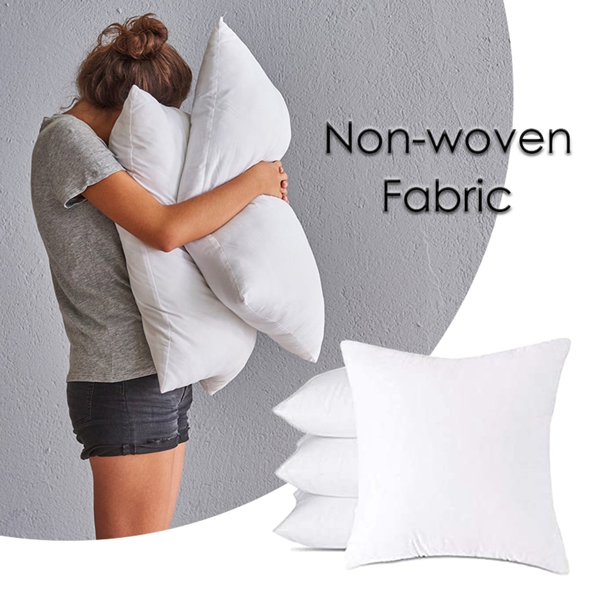 Pillow Insert, Hypoallergenic Square Form Sham Stuffer, Standard White Non-woven Cloth, Sofa Decorative, Euro Throw Pillow Inserts, for Sofa Bed Couch, Headboard Cushion Core A