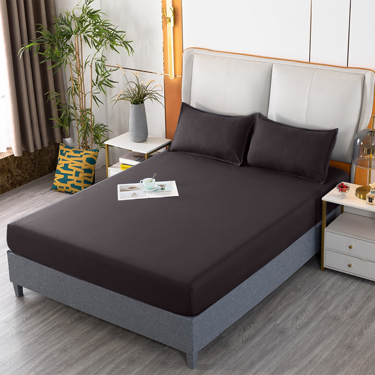 \u200b\u200bNon-Sliping Bedding Twin Fitted Sheet,Soft Elastic Fiber Bed Sheets With Deep Pocket,Machines Washable,Shrinkage And Fade Resistants 140x200x30cm Green