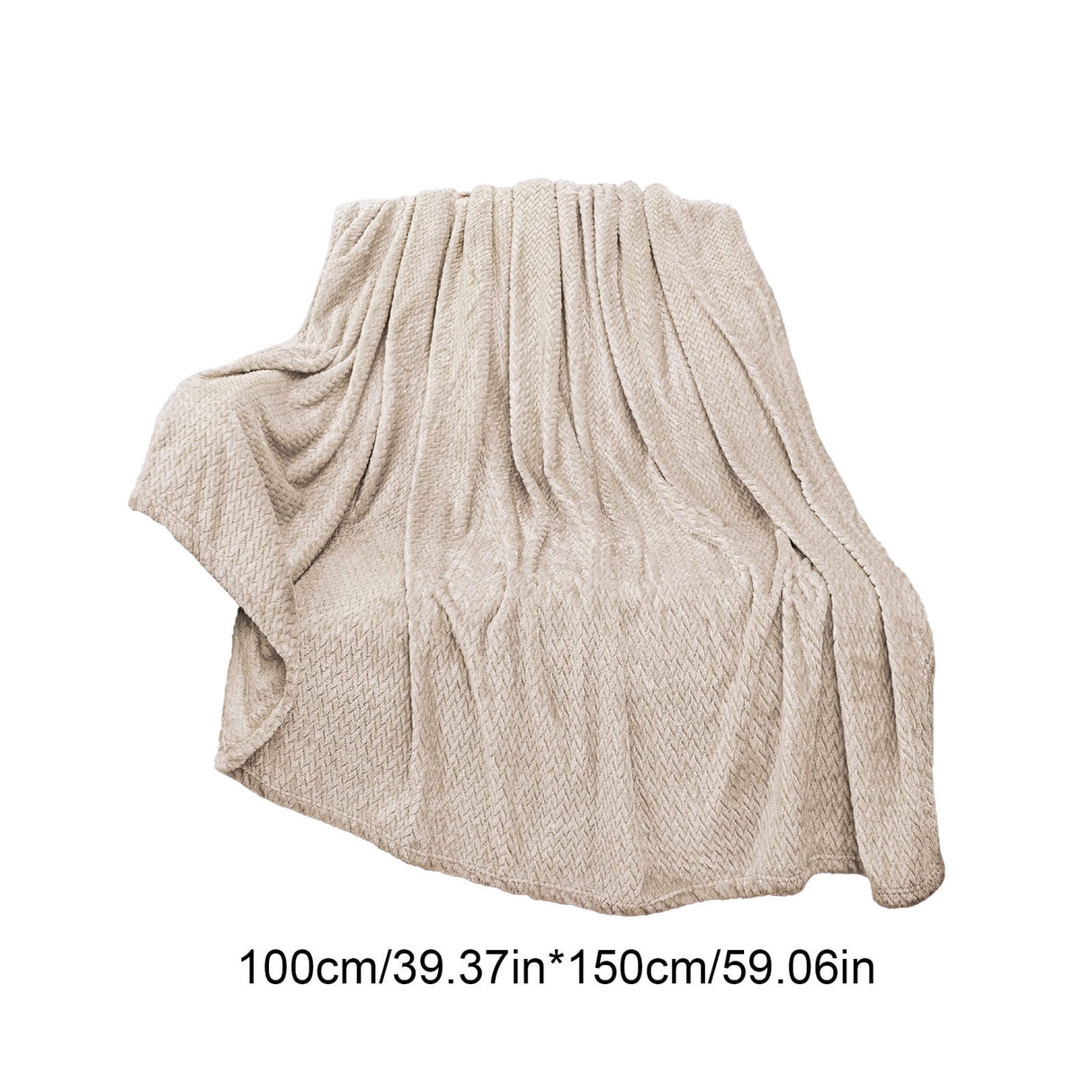 Christmas Solid Color Blanket, 59x39" Soft Warm Throw Blanket, Light-weight Plush Throw Blanket for Bed Sofa Camping Airplane Holiday Beige