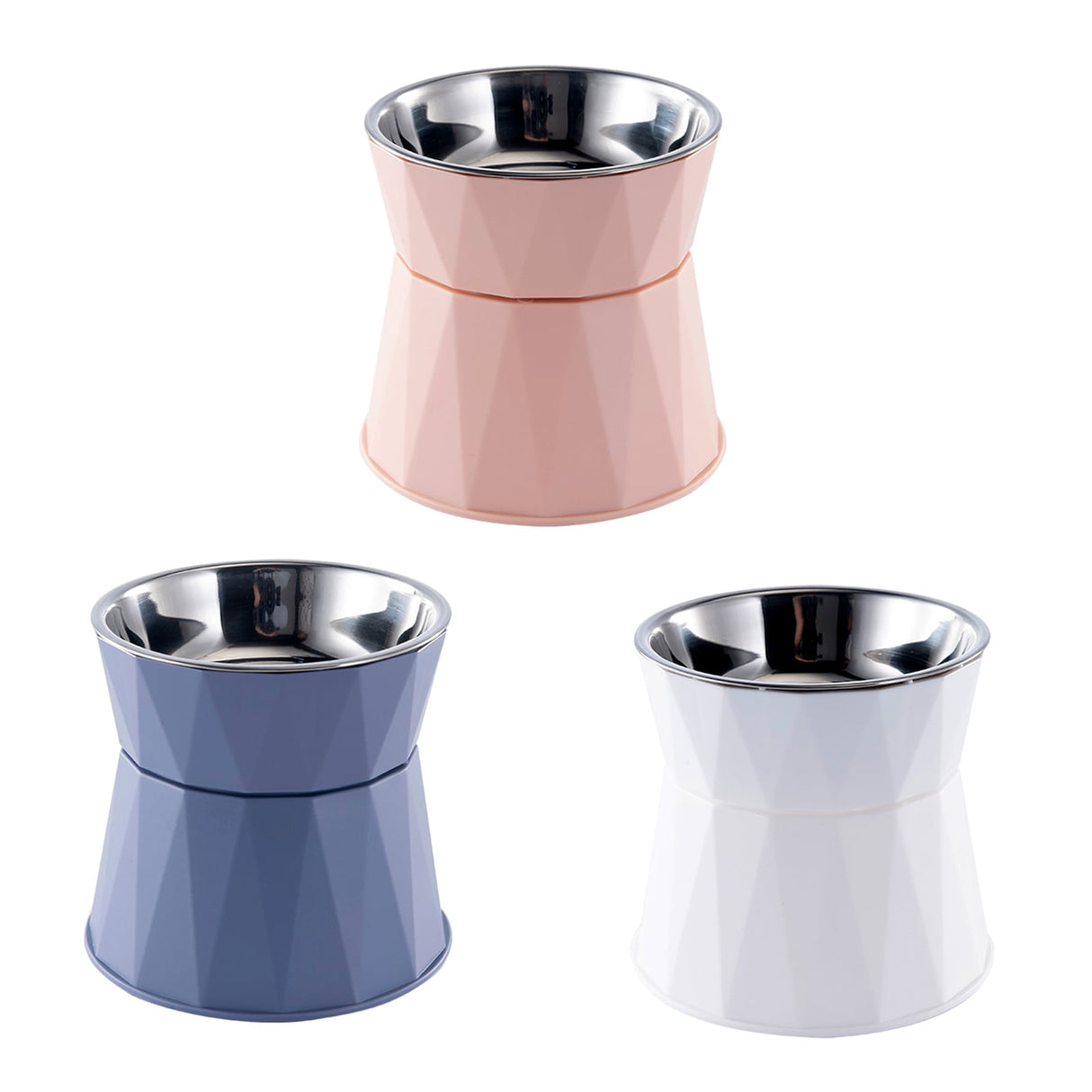 Dog Bowl Raised Cat Food Water Bowls with Detachable Elevated Stand Pet Stainless Steel Feeder Bowl No-Spill Anti Slip Pink