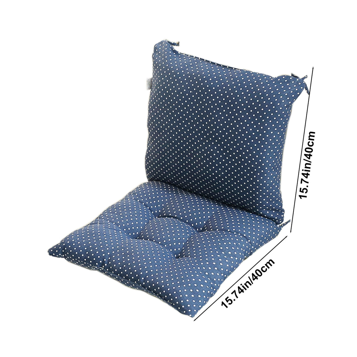 High Back Chair Cushions with Ties, 15.7" Indoor Outdoor Rocking Patio Chair Cushions, Non-skid No-Slip Onepiece Dining Chair Pad for Kitchen Dining Room Living Room Blue