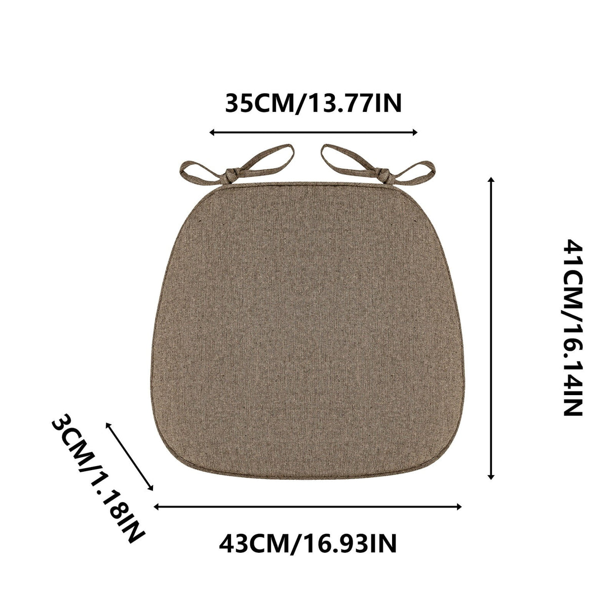 Chair Cushion with Ties for Dining Chairs, 16x17" Memories Foam Non-slip Chair Pad with Machines Washable Cover and Zipper, Detachable Cushion for Kithchen Living Room Office B