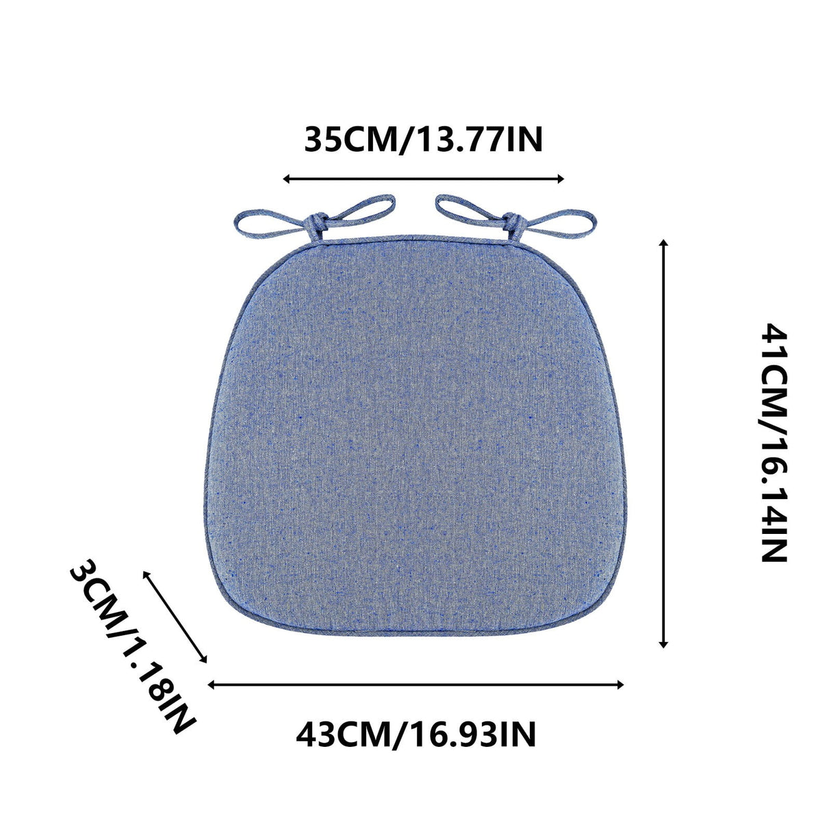 Chair Cushion with Ties for Dining Chairs, 16x17" Memories Foam Non-slip Chair Pad with Machines Washable Cover and Zipper, Detachable Cushion for Kithchen Living Room Office D