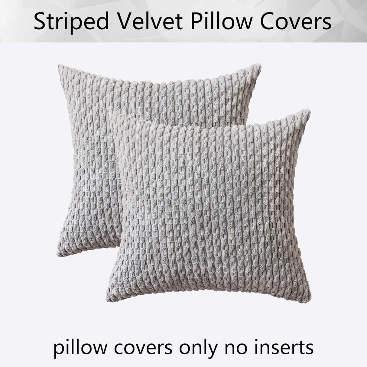 Holzlrgus Fall Set of 2 Striped Textured Velvet Corduroy Decorative Europe Sham Seasonal Autumn Throw Pillow Cushion Cover for Couch, (60x60 cm, 24inch), Burnt Brick 18 x 18-Inch Yellow
