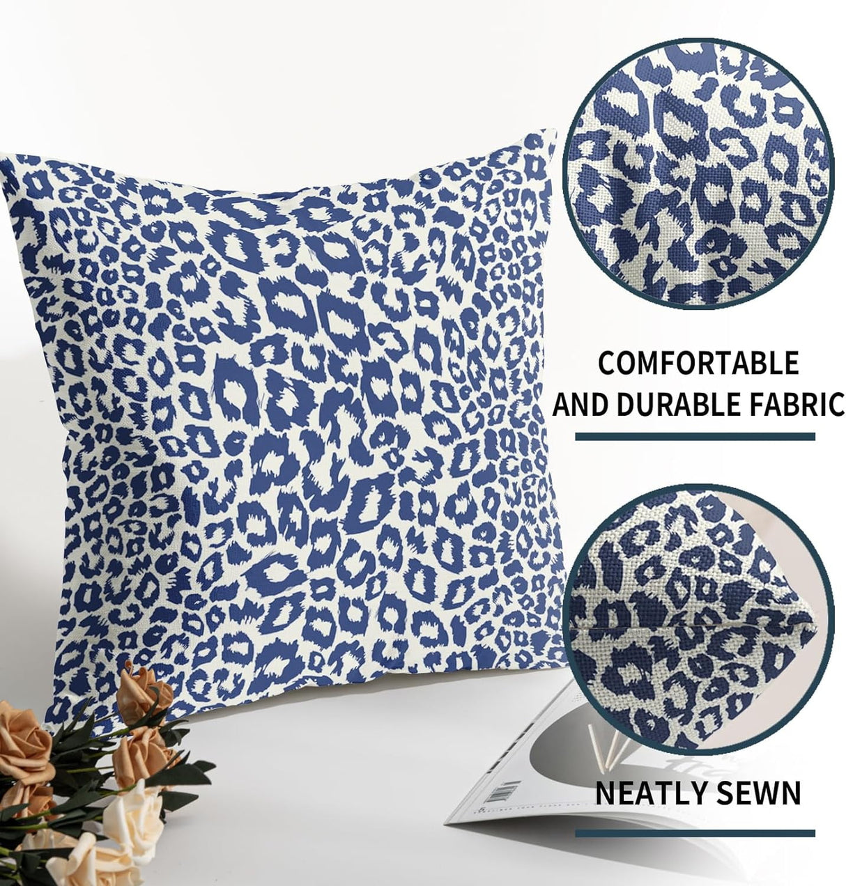 Lime Green White Leopard Print Pillow Covers 18x18 Inch Set of 2 Cheetah Animal Spots Decorative Throw Pillows For Couch Farmhouse Chinoiserie Pillow Cases Home Decor For Room Sofa Bed Porch Outdoor 18" x 18" Green Leopard