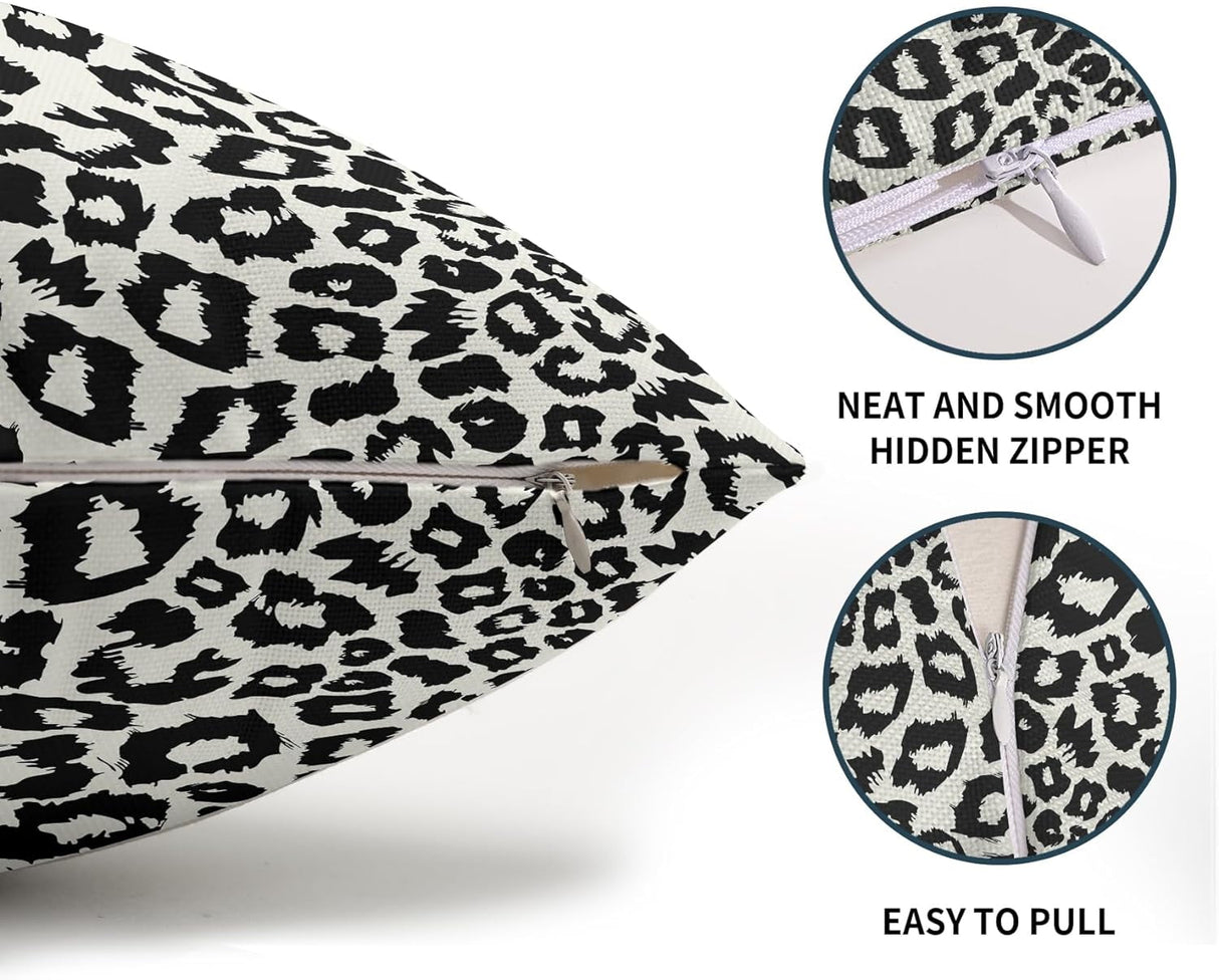 Lime Green White Leopard Print Pillow Covers 18x18 Inch Set of 2 Cheetah Animal Spots Decorative Throw Pillows For Couch Farmhouse Chinoiserie Pillow Cases Home Decor For Room Sofa Bed Porch Outdoor 12" x 20" Wine Red