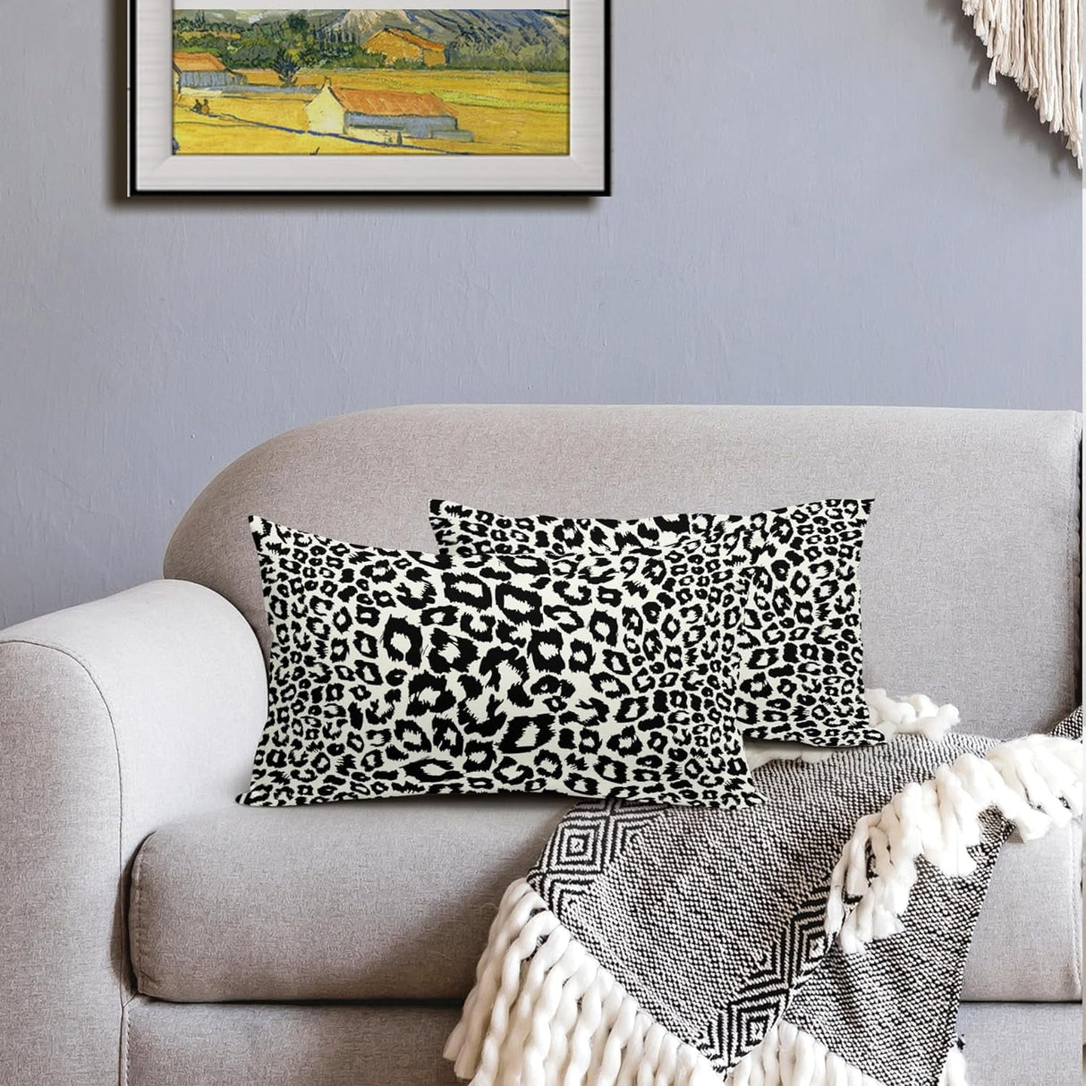 Lime Green White Leopard Print Pillow Covers 18x18 Inch Set of 2 Cheetah Animal Spots Decorative Throw Pillows For Couch Farmhouse Chinoiserie Pillow Cases Home Decor For Room Sofa Bed Porch Outdoor 12" x 20" Wine Red