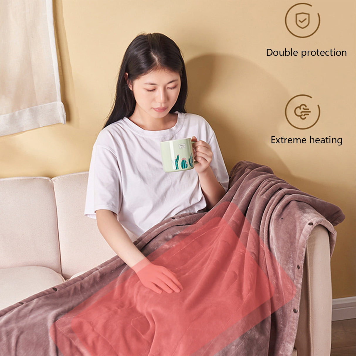 Cotton Blankets Queen Size Usb Electric Blanket Single Blanket Household Single Control Intelligent Temperature Regulating Dormitory Electric Mattress Warm Fuzzy Blanket A
