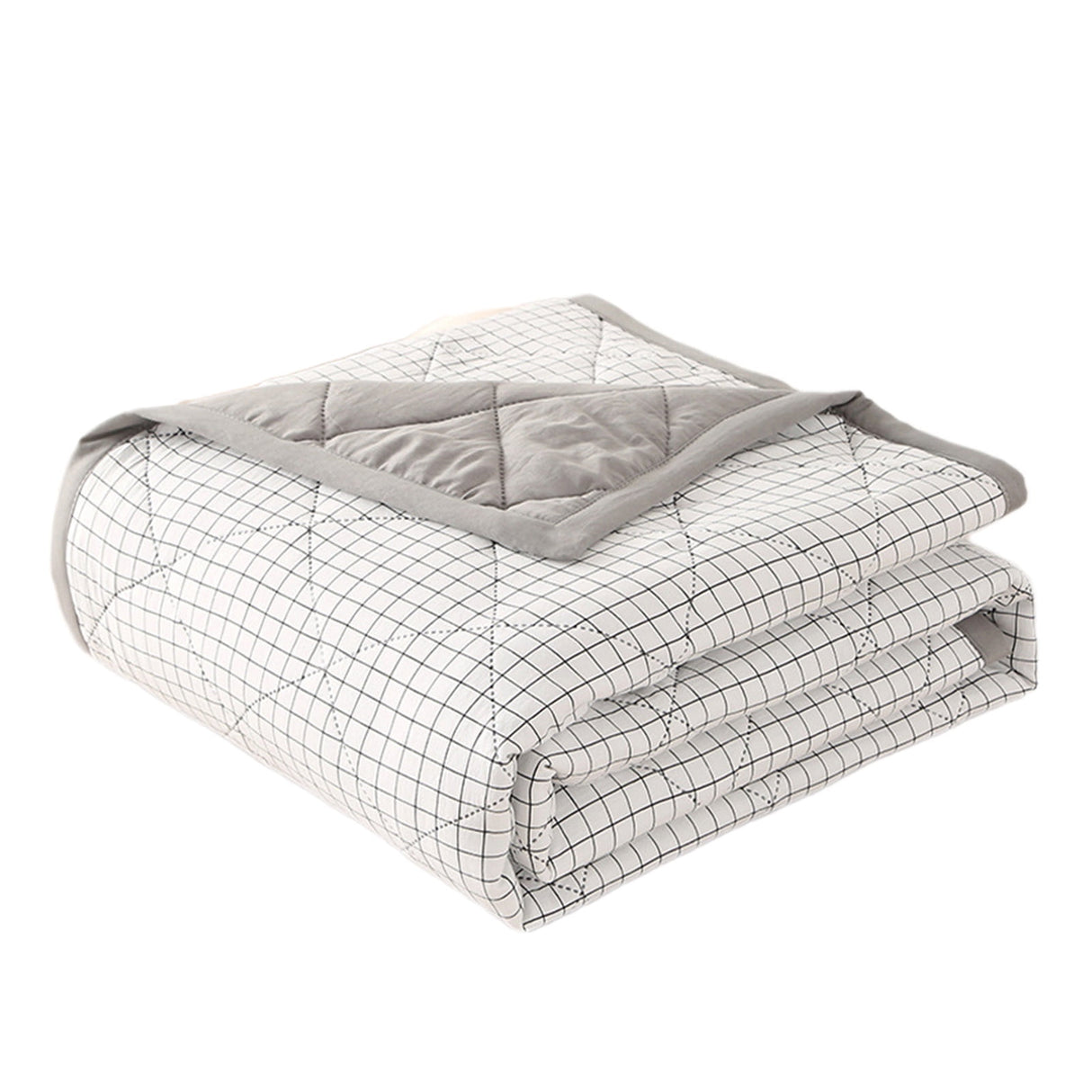 Summercome Cooling Quilt, Thin Quilts Summer Lightweight Comforter, Full Washed Cotton, Machine Washable, Soft Comfy Breathable Sleep Blanket for Hot Sleeper, Ultra-Cool Lightweight (Blue, Queen) Queen White