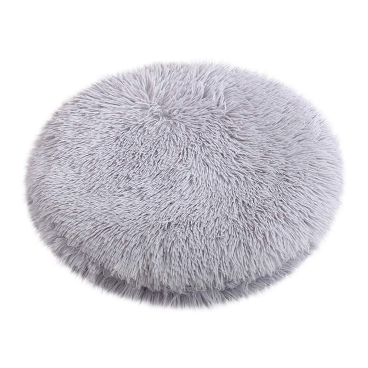 Darzheoy 16 inch Plush Dog Bed Mat Warm Fluffy Round Puppy Crate Pad with Anti-Slip Waterproof Bottom Soft Comfy Pet Kennel Mat for Small and Medium Dogs Gray