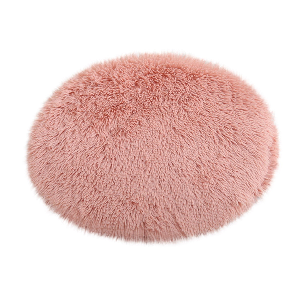Darzheoy 16 inch Plush Dog Bed Mat Warm Fluffy Round Puppy Crate Pad with Anti-Slip Waterproof Bottom Soft Comfy Pet Kennel Mat for Small and Medium Dogs Pink