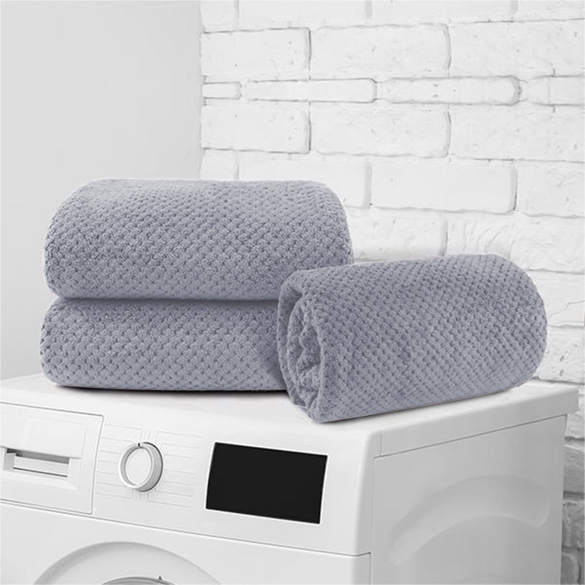 Bath Towel, Oversize Bath Towel, 55×28 Inch Large Microfiber Bath Towels, Soft, Absorbent, and Quick Dry Towels for Bathroom, Pool, Beach, Swim, and Yoga, Large Bathroom Towels for Daily Use 13.4×30 in Gray