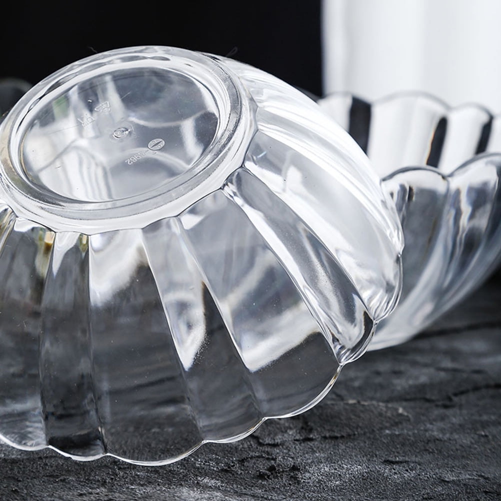 Luxshiny Transparent Acrylic Lotus Bowl - Lightweight Serving Bowl for Salad, Fruits, Desserts, Ideal for Parties, Gatherings, and Everyday Use 13.2*13.2*5.2cm As Shown