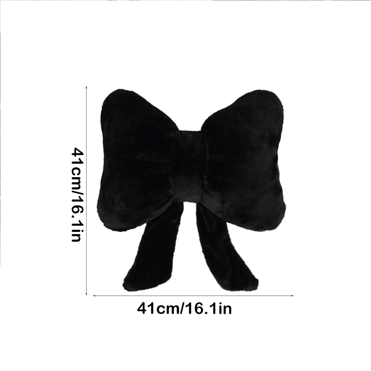 Darzheoy Bow Shaped Throw Pillow Soft Stuffed Bow Christmas Decorations Soft Furry Bow Throw Pillows Cute Bowknot Plush Pillow Home Decor for Couch Living Room Bed Black