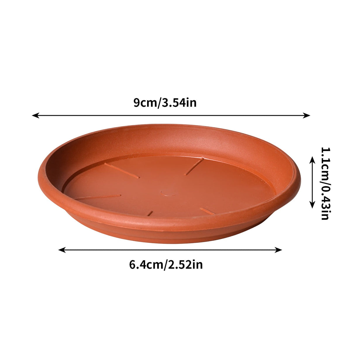 Darzheoy 6 Pack Plant Saucer Tray 3.6 inch, Heavy Duty Plastic Pot Plant Drip Trays Saucers for Indoors Outdoor, Plant Water Tray for Planters 5.3" Brown