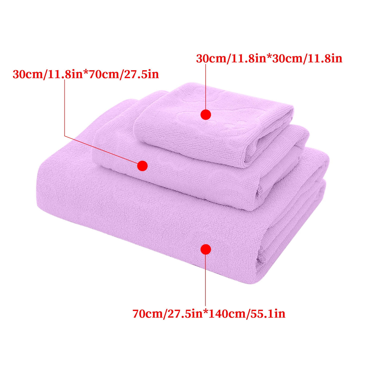 AYktou Bath Towels 3 Pack Cotton Bathroom Set,Contains a Bath Towels 28*56",a Hand Towels 12*12",a Face Towels 12*28",Soft Compact & Lightweight,for Gym Camp Beach and Daily Use Purple