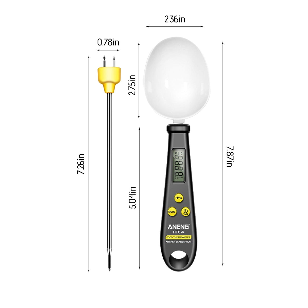 Chmadoxn Kitchen Scale Spoon Gram Measuring Spoon, 500g/0.1g Cute Digital Weight Scale Spoon Milligram Measuring Scoop Grams Electronic Measuring Cup for Portioning Tea, Flour, Spices As Show C