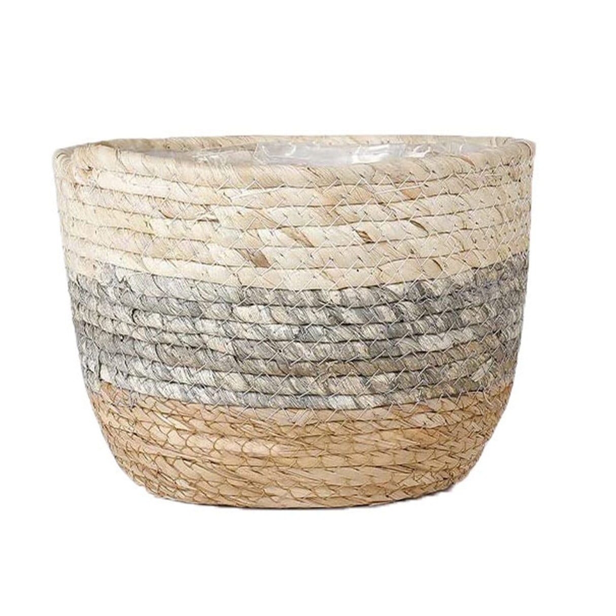 Darzheoy Woven Seagrass Plant Basket, Flower Pots Home Boho Decor, Storage Picnic Grocery Straw Bag for Plant Artificial Tree - 5.5"×8.7"×6.3 B