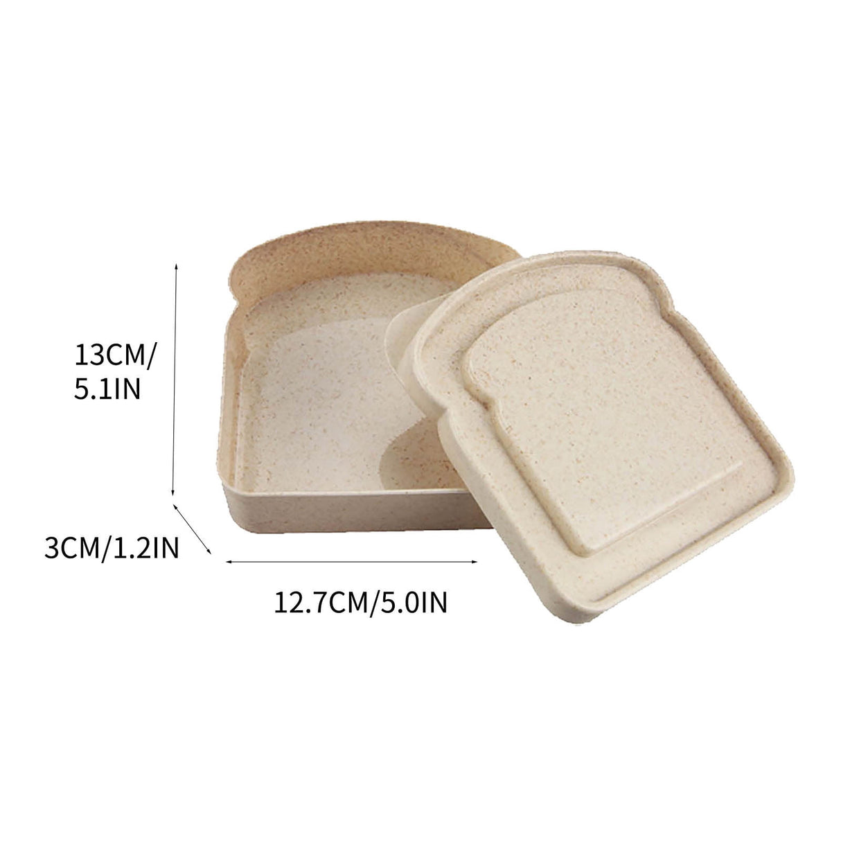 Darzheoy Sandwich Containers, Reusable Sandwich Box Container, Sandwich Holder Bread Container for Adults, BPA Free, Microwave & Dishwasher Safe, Office, Camping Beige