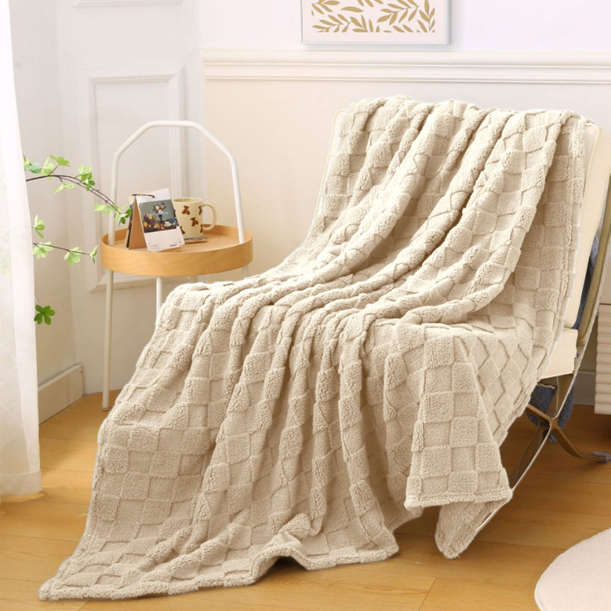 Kdkad Super Soft Throw Blanket, Cooling Blankets, Cotton Bed Blanket, Cotton Thermal Throw Blanket, Lightweight Throw Breathable Premium Soft Comfortable Machine Washable Blanket for All Season 39.3×59 in Blue
